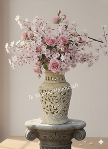 Jarrón de Flores Tallado en Piedra de Mármol, Hecho a Mano, para Decoración del Hogar, Precio de Mayoreo Disponible Aquí - Product Image 2