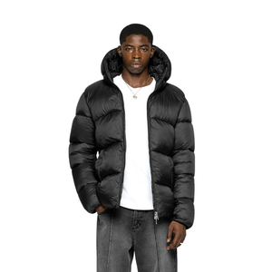 Veste matelassée en nylon brillant unisexe pour l'hiver à col montant épais grande taille nouveau manteau brillant à fermeture éclair respirant pour les couples - Product Image 1