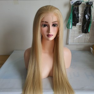 Human <b>Hair</b> <b>Extensions</b> Blonde Color Bone Straight <b>Wig</b> with HD Lace Frontal 100% Vietnamese Raw <b>Hair</b> for Black Women - Product Image 1