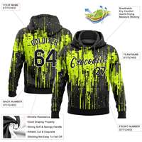 Vente chaude 3D Unique Motif Néon Vert Noir Blanc Sport À Capuche Nom De L'équipe Personnalisée Et Logo Sweat Pour Adultes Et Jeunes