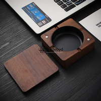 Cendrier rond en bois sans fumée Eco Friendly Tradebyd, durable, fait main, contemporain, élégant, cadeau pour fumeurs, décoration d'intérieur