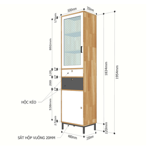 Compact Modern Design KTB68092 Wooden Wine <b>Cabinet</b> Display <b>Cabinet</b> with Glass Doors Made Rubber Wood for Living Room Furniture - Product Image 4