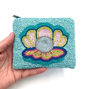 Hermosa artesanía verano con cuentas Shell diseño bordado pequeña cartera bolso elegante único y de moda por Hiba Enterprises - Product Image 1