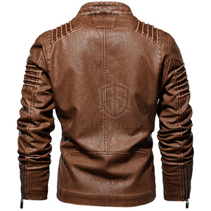 เสื้อแจ็คเก็ตหนังแกะแฟชั่นใหม่ปี 2024 สไตล์ไฮสตรีท คอปก ทรงเข้ารูป กันน้ำ MOQ ต่ำ - Product Image 3