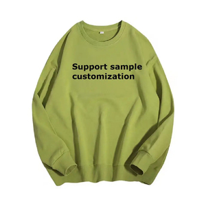 สเวตเชิ้ตผ้าฟลีซแบบสั่งทำเสื้อสเวตเชิ้ตคอลูกเรือไหล่ตกผ้าฝ้ายหนาโลโก้ที่กำหนดเอง - Product Image 1