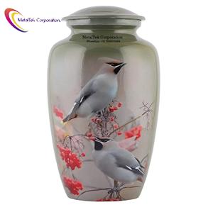 Customized Enamel Print Metal Cremation Urn For Ashes Storage Male Female Pet Wholesale Funeral Supplies Adult Burial Urns <b>Jars</b> - Product Image 5