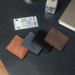 Cartera Bi Fold de cuero de lujo hecha a mano, monedero con bloqueo RFID de cuero genuino delgado para hombres, ranuras para tarjetas - Product Image 6