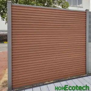 Painel de cerca de madeira e plástico de co-extrusão para cercas decorativas de alta qualidade WPC para ambientes externos de fácil instalação