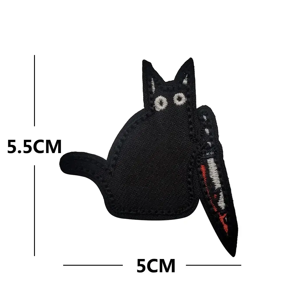 Individuelle Stickerei-Patches für Kleidung niedliche gelbe Ente mit Messer Katze Gans Kinder dekorativer Aufkleber auf Rucksack