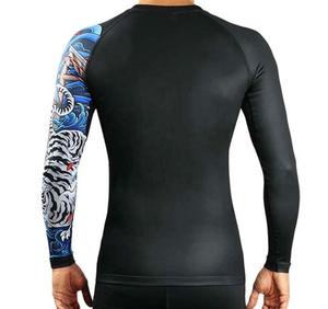 Protège-éruptions abordables pour hommes Manches personnalisées Sublimation Imprimé O-Neck Slim Fit Compression Rash Guards en meilleure vente - Product Image 3