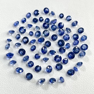 Saphir bleu naturel de qualité supérieure, chauffé, 3-3,5 mm, taille ronde calibrée, couleur bleu bleuet, pierre précieuse en vrac pour la fabrication de bijoux - Product Image 1