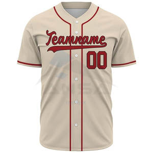 <b>Men</b> Plus Size <b>V</b>-<b>Neck</b> Baseball Jersey Breathable Sportswear Full Button <b>T</b>-<b>Shirt</b> Sublimation Printed Blank Baseball Jersey - Product Image 5