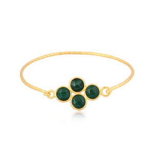 Bracelet de pierres précieuses malachite pour femmes bijoux en argent fin en gros 925 Bracelet manchette en argent pour femmes cadeau pour elle - Product Image 1