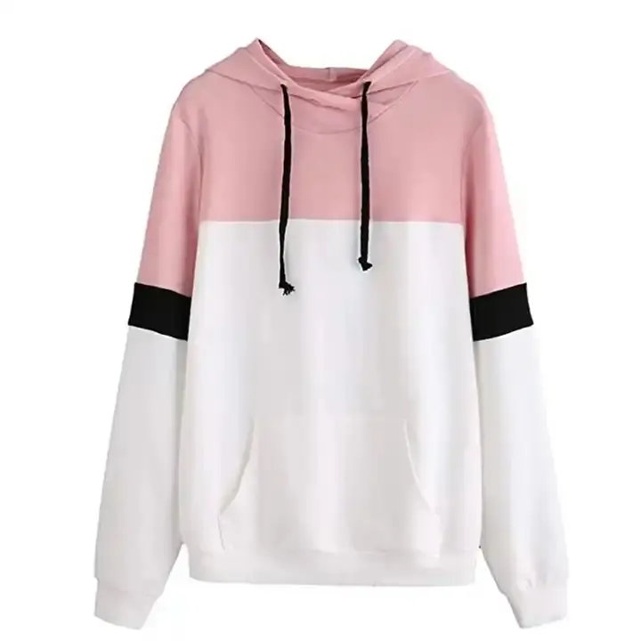 Pink White Hoodie wanita sweter menyesuaikan Hoodie bordir Logo XXL Pull Over wanita Tracksuit Hoodie