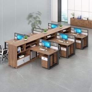 Ensemble de mobilier de bureau commercial moderne pour cadres, design en panneaux de bois, table de personnel extensible, bureau d'ordinateur, chaise - MEILLEURES VENTES - Product Image 5