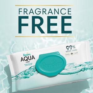 Lingettes pour bébé Aqua Pure Cotton, 99% d'eau, sans parfum, soin de la peau, 448 lingettes pour bébé au total (8 paquets à rabat) - Product Image 2