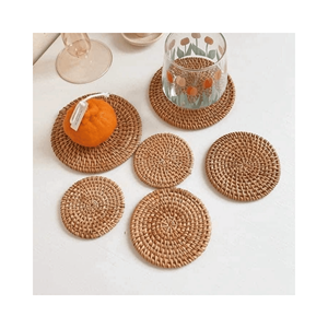 Sous-verre en rotin durable, tissé, matériau : tissage serré en rotin ; utilisation : service dans les chambres d'hôtel ; origine : production vietnamienne - Product Image 6