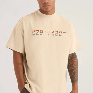 Camiseta de gran tamaño con logotipo personalizado de media manga para hombre, Camiseta estampada de gran tamaño para hombre de verdadero villano, ropa de calle de tela, estilo Regular Fit - Product Image 1