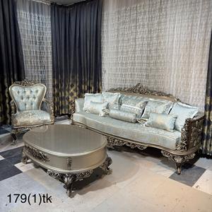 Juego de sala de estar moderno | 179 | ( 2 Sofa - 4 Berger - 1 Middle Table) Juego de sofás clásico al por mayor para muebles europeos de madera - Product Image 1