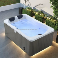 Kit de pose rapide pour spa 2 personnes, prêt à l'emploi, avec chauffage et filtration intégrés, idéal pour les patios et les jardins.