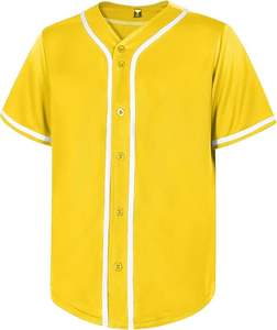 Chemise de baseball unisexe à boutons, style hip-hop, respirante, 100% polyester, pour le softball et les activités sportives - Product Image 1