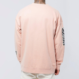 เสื้อสเวตเชิ้ตผู้ชายสีชมพูทรงโอเวอร์ไซส์ พิมพ์ลายหัวกะโหลกและโครงกระดูก แขนยาว คอกลม สวมใส่สบาย ผ้าถักนิตติ้ง ผ้าฝ้าย เหมาะสำหรับใส่ในฤดูใบไม้ร่วง - Product Image 3