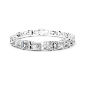 Bracelet tennis en diamants CVD cultivés en laboratoire 13,44 CT VVS-VS-EF, taille émeraude, or 18 carats, 14 carats, 10 carats et argent 925, rose, jaune - Product Image 3