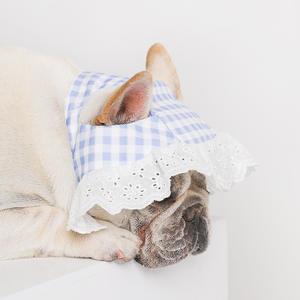 หมวกกันแดดสำหรับสุนัขแบบลูกไม้สำหรับฤดูร้อน ปรับแต่งได้ ขายส่ง สำหรับเฟรนช์บูลด็อก คอร์กี้ เท็ดดี้ - Product Image 4