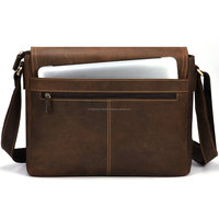 Custom Logo Unisex Vintage Luxury 15.6 Inch Crossbody Sling Messenger Soft Bag Portable Business Laptop Bag Office