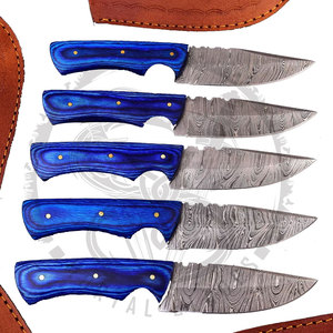 Couteau de chasse en acier damas fait à la main personnalisé, crochet en boyau tranchant complet, couteau de camping forgé et tranchant, garantie de 3 ans - Product Image 1