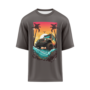 Col polo surdimensionné personnalisé pour hommes T-shirt délavé à l'acide prix bon marché tissu de jersey à manches courtes avec logo motif noir et gris - Product Image 1