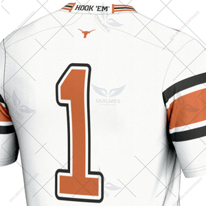Custom Made #1 Universidad de Texas Longhorns transpirable al por mayor ligero fútbol Jersey-Blanco - Product Image 3