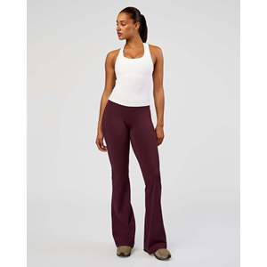 Pantalones de Yoga Fusion V-Contour de Cintura Alta con Bolsillos - Color Cereza, Transpirables, de Nailon y Spandex, Talla XL - Product Image 6