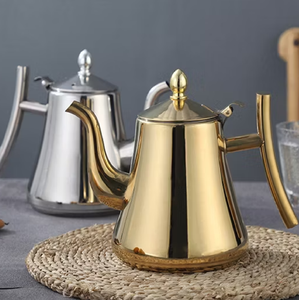 Polished <b>Stainless</b> <b>Steel</b> Tea Pot Set With Handle New Style Design Coffee <b>Teapot</b> Drinkware High Quality Pot Luxury Hotel Kitchens - Product Image 1