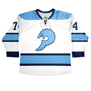 Ensemble d'uniformes de hockey sur glace à col en V sublimé en sergé de haute qualité Nom et numéro du joueur Personnalisable à bas prix - Product Image 5