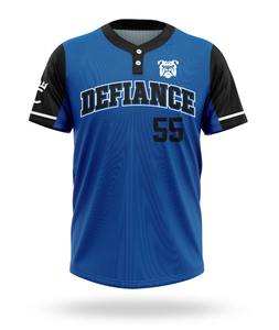 Camiseta de Béisbol Sublimada Personalizada, Manga Corta con Botones, Diseño Sólido con Degradado de Color, Uniforme de Equipo de Softbol - Product Image 1