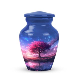 ต้นไม้ดอกคืนที่เต็มไปด้วยดวงดาวโกศสีชมพูสีม่วงอมม่วงสำหรับงานศพโกศตกแต่งทันสมัย - Product Image 1