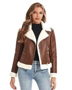 Chaqueta de Cuero para Mujer de Alta Demanda con Mangas Completas y Cremallera Frontal Impermeable, Disponible en Grandes Cantidades, Personalizable - Product Image 3