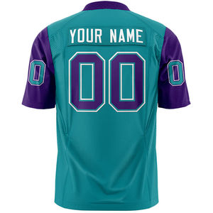 Maillot de football américain rétro avec nom de logo brodé sur mesure Sportswear Team Respirant Quick Dry Short Sleeve 100% Polyester - Product Image 4