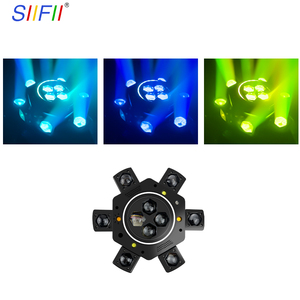 SIIFII Fabrika Tedarikli Mini <span class=keywords><strong>LED</strong></span> Arı Gözü DJ 6 Başlıklı RGB Işın Yıkama Strobe Hareketli Kafa Efekt Işığı IP33 90 CRI Otomatik DMX Sahne Işığı - Product Image 3