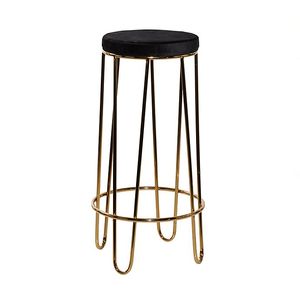 Gran oferta, accesorios para muebles de cafetería, nuevo diseño de moda, taburete para sentarse con acabado dorado y asiento de Welvet negro - Product Image 2