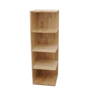 Modern 5-Tier Metal <b>Bookshelf</b> 30x30x120cm Rubber Wood for Living Room & Office KGT68001 - Product Image 3