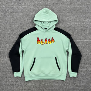 Sweat-shirts à capuche surdimensionnés en molleton 100% coton personnalisés pour hommes, vêtements décontractés d'hiver, logo personnalisé brodé en deux tons - Product Image 1