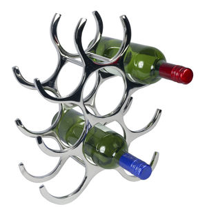 Porte-vin triangulaire en nickel coulé, présentoir à 6 bouteilles, organisateur de table, décor de salle à manger, bouteilles de vin de comptoir - Product Image 5