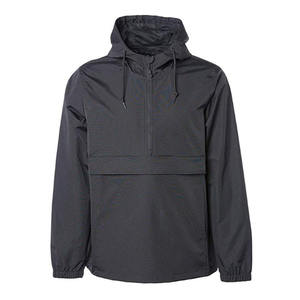 Vestes coupe-vent en nylon personnalisées pour hommes, légères, imperméables, à fermeture éclair, avec capuche, coupées et cousues - Product Image 6