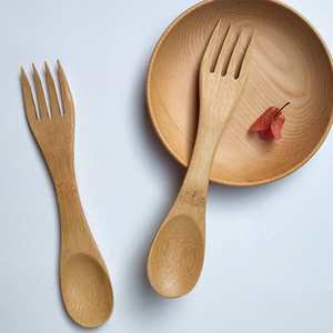 Bambú natural de madera Spork con logotipo personalizado superventas biodegradable sporks precio más bajo - Product Image 4