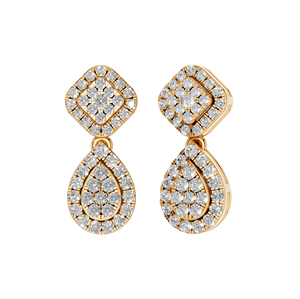 Boucles d'oreilles pour femmes en or massif 14K faites à la main de luxe avec grappes de diamants Bijoux fins naturels pour mariages Fournisseur OEM en vrac - Product Image 5