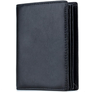 Portefeuille en cuir à double pliage avec blocage RFID sécurisé pour hommes, porte-cartes en cuir PU, grande capacité, idéal pour les voyages - Product Image 1