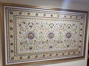 Tapis mural sculpté en résine et laiton, brodé de zari, fait main, en tissu, pour hôtels, salon, auto-adhésif - Product Image 5