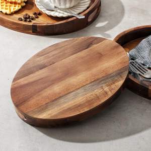 Bandeja de madera ovalada con asas, la bandeja de servicio de madera natural más vendida para la decoración del hogar y la cocina - Product Image 6